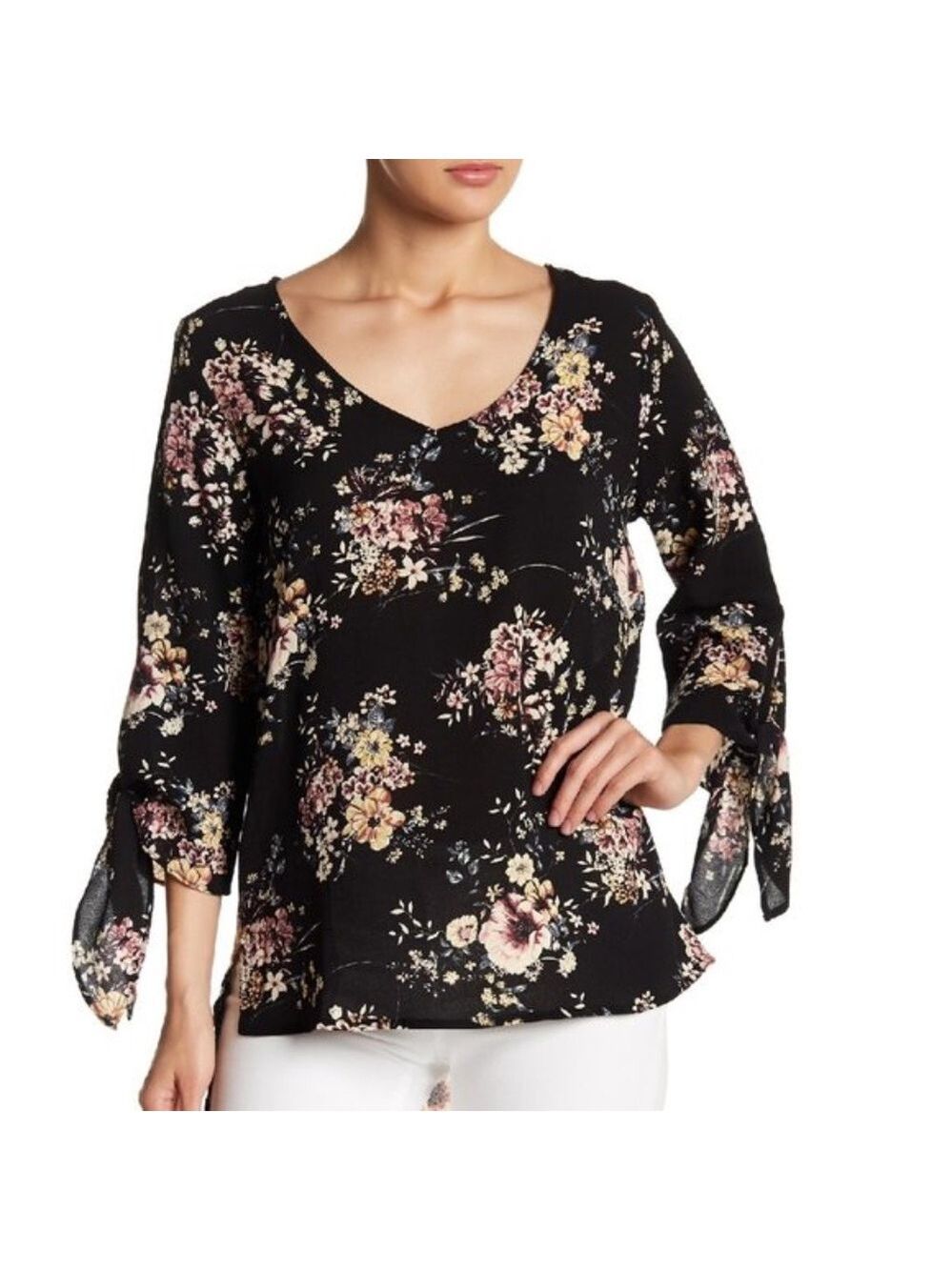 Gibson Tie Sleeve V-Neck Tunic